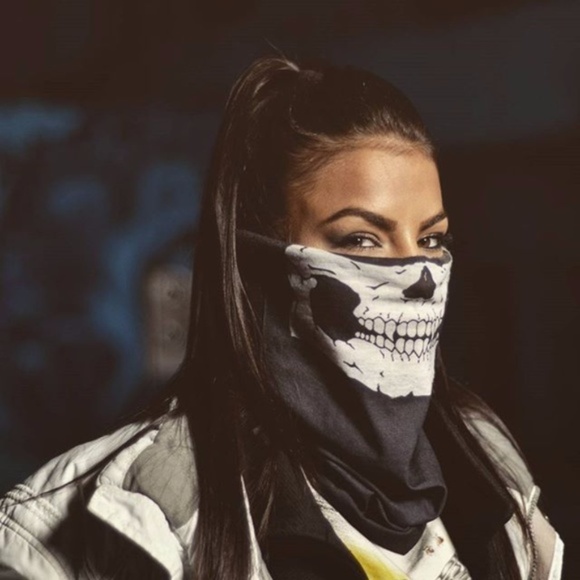 Accessories - White Half Face Skull Tube Mask